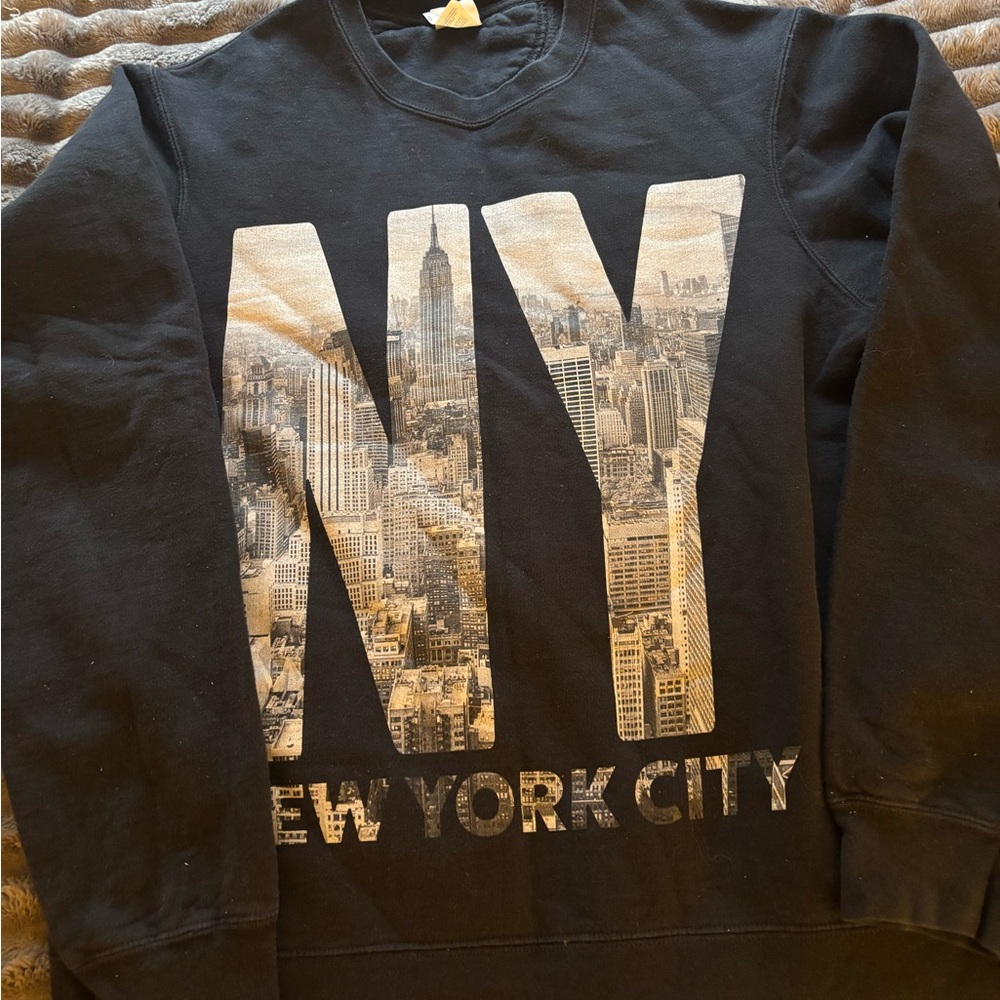 Black New York City Graphic Sweater
